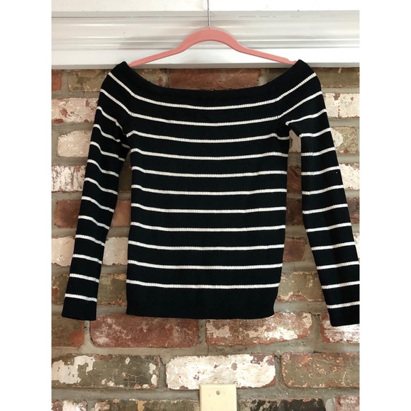 American Eagle off the shoulder striped sweater
